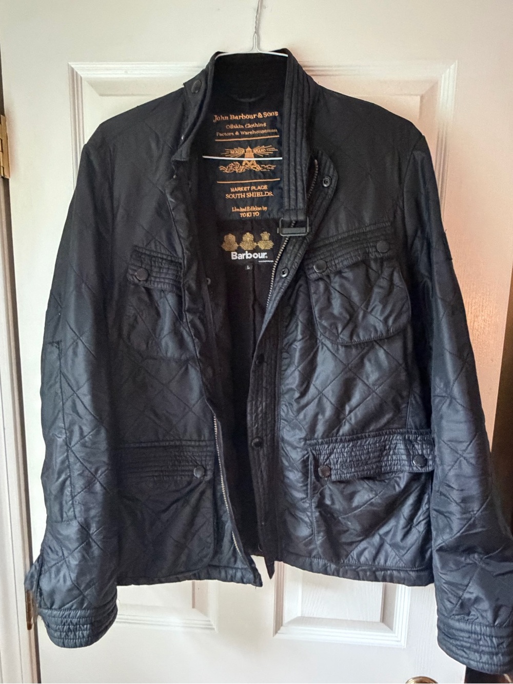 Barbour x TO KI TO Motor Cycling Quilt Jacket Size L Black Limited Edition
